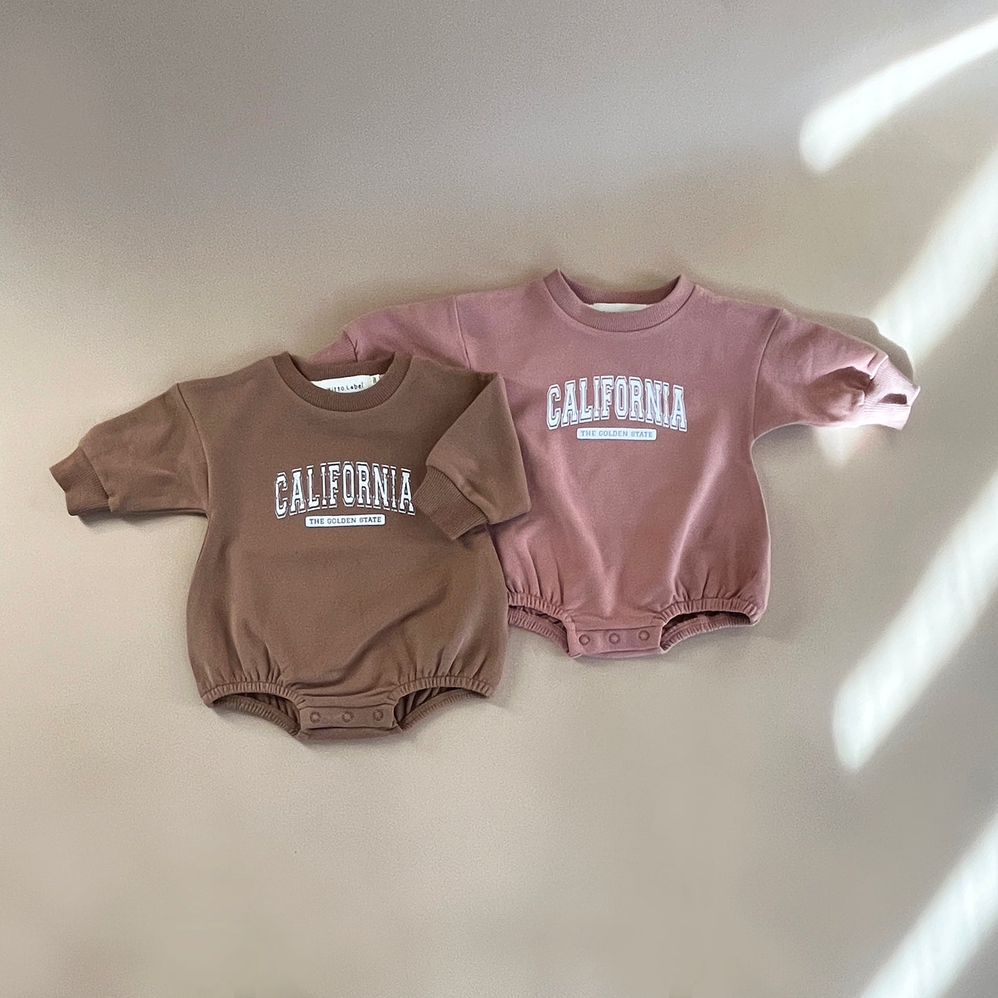 California Bubble Sweatshirt Romper - Mauve