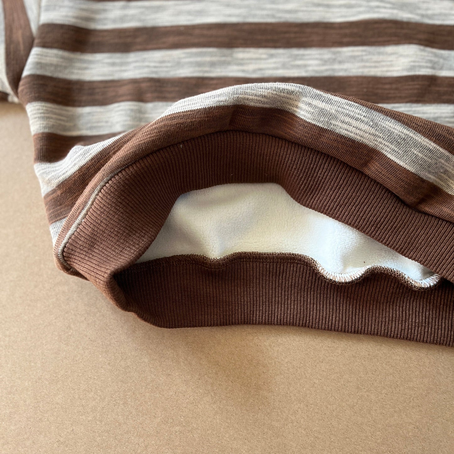 Oversized Striped Fleece Sweatshirt