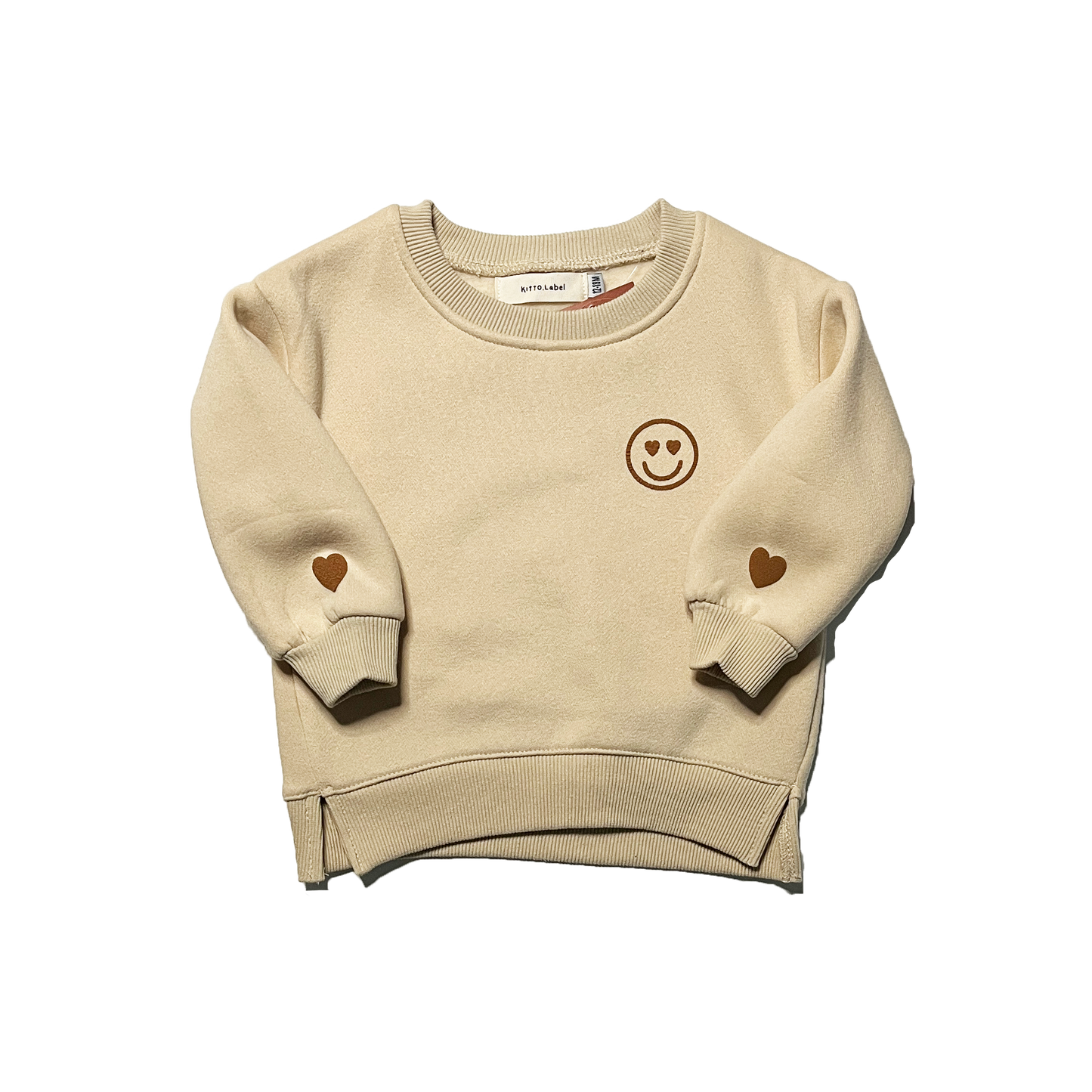 Love smiley face fleece sweatshirt