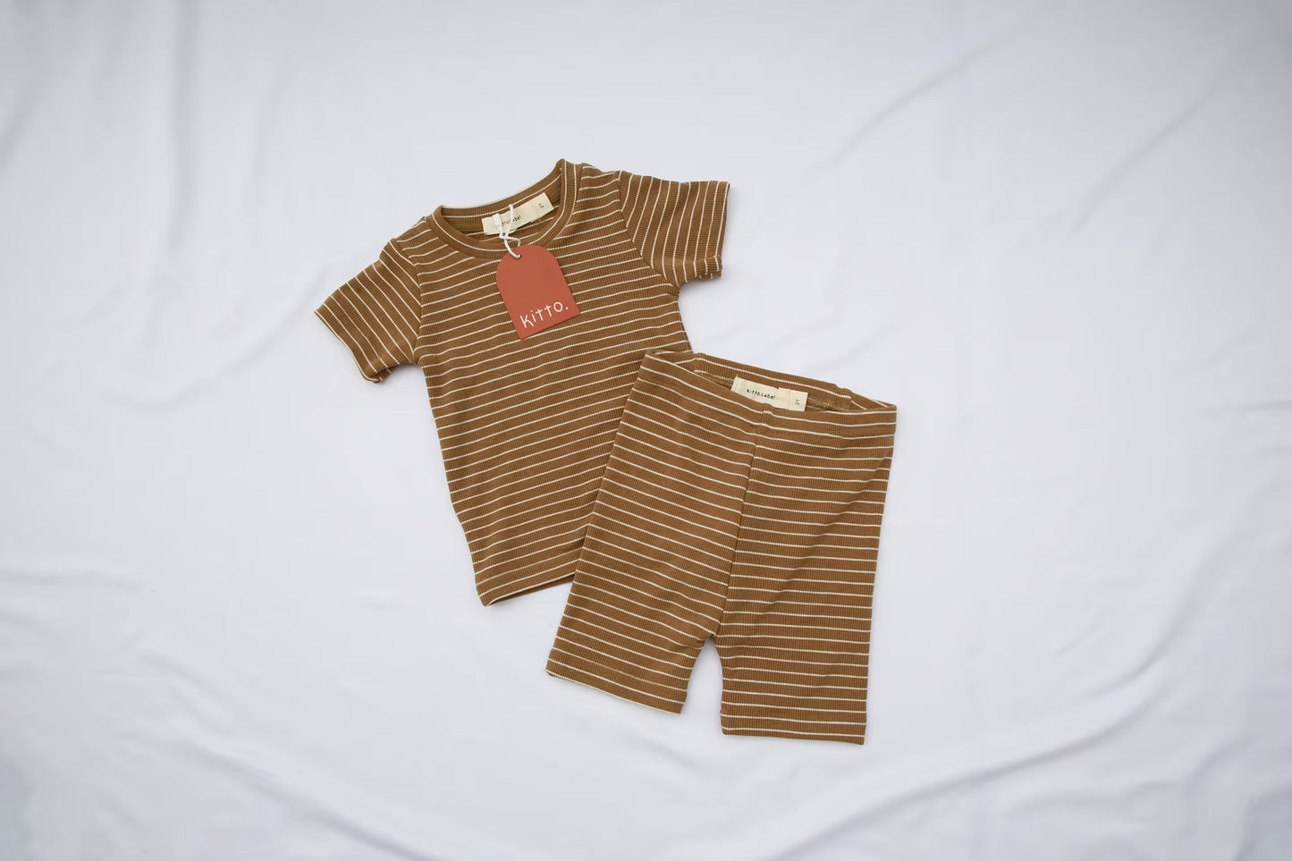 Ribbed Crew Neck 2pc PJ Short Sets