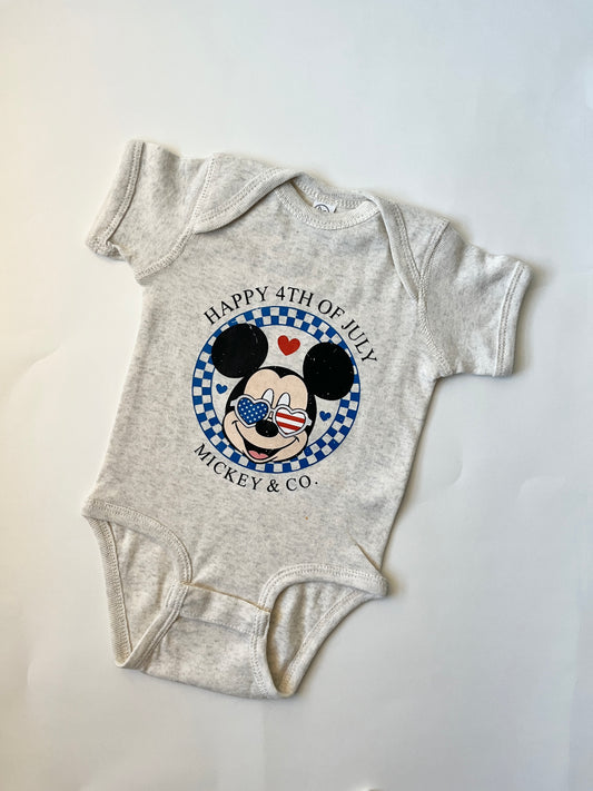 July 4th Mickey onesie and tee