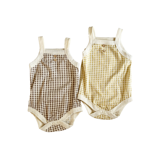 Checkered Baby Summer Onesie