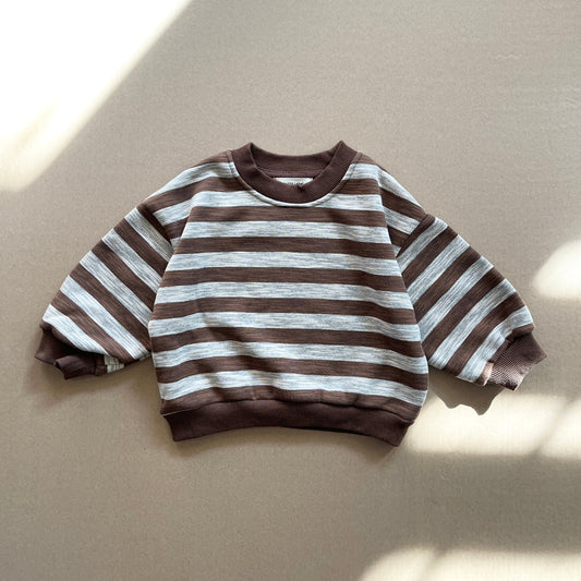 Oversized Striped Fleece Sweatshirt