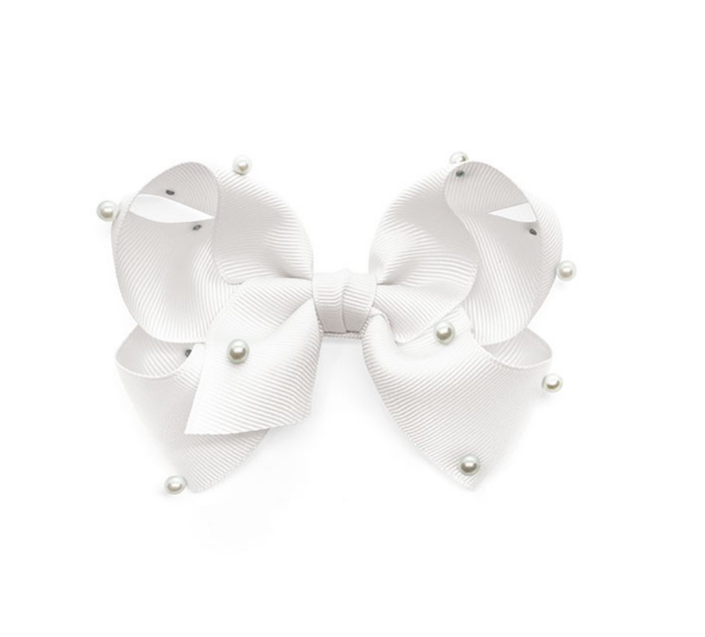 Girls Pearl Ribbin Bows Hair Clips